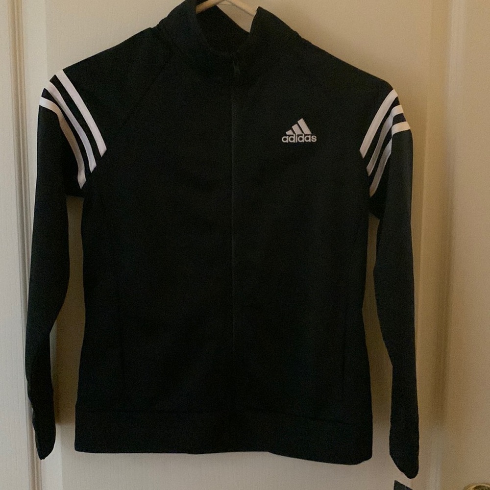 Adidas black track striped jacket
